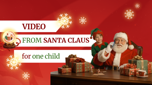 Create a personalized Santa video with your child’s name, photos, and Christmas wishes.