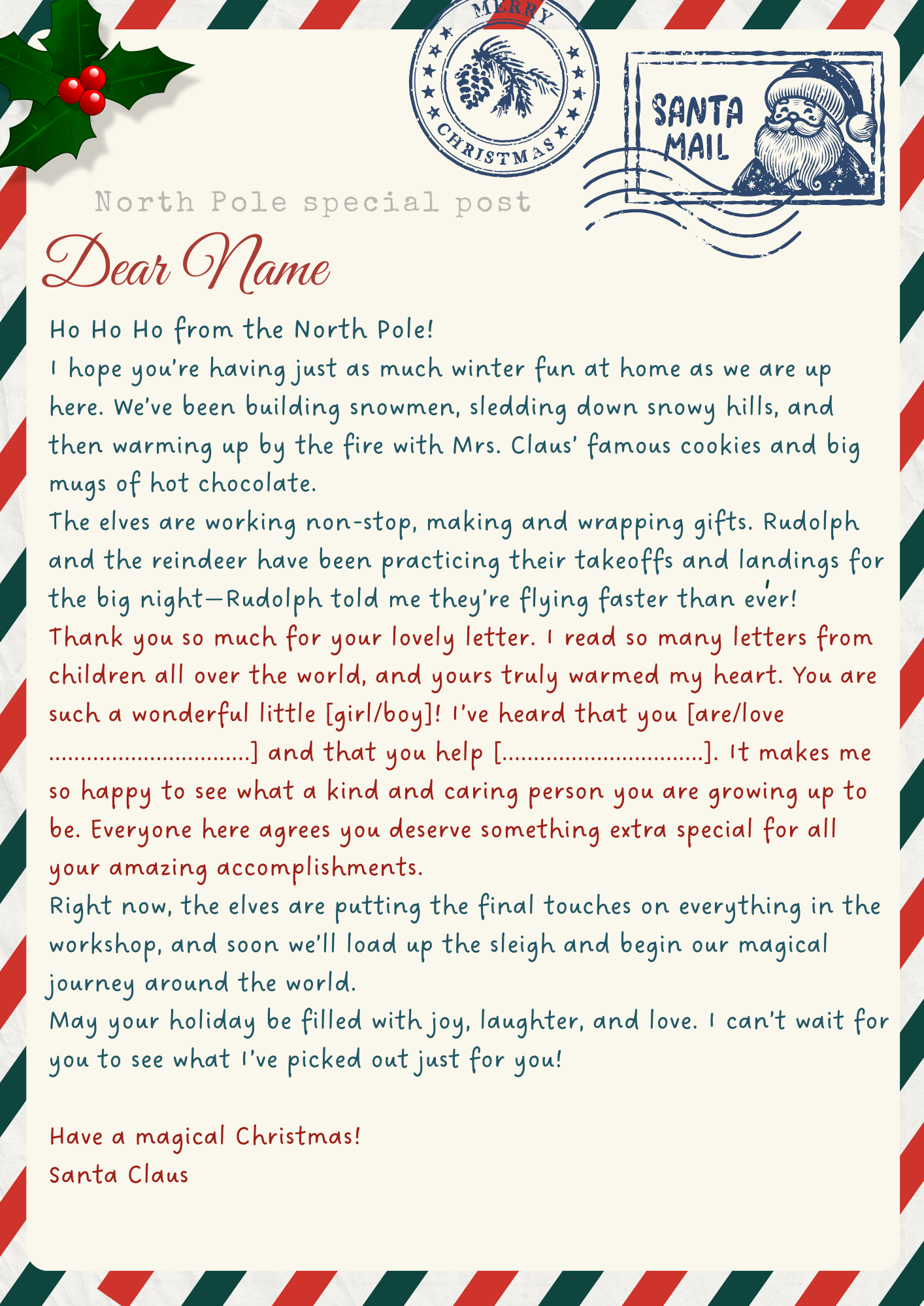 Red Classic Santa Letter (3)